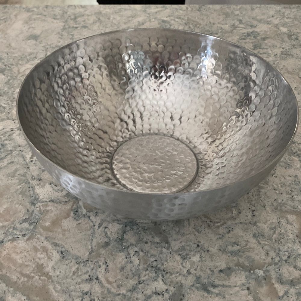 Threshold Hammered Aluminum Serving Bowl